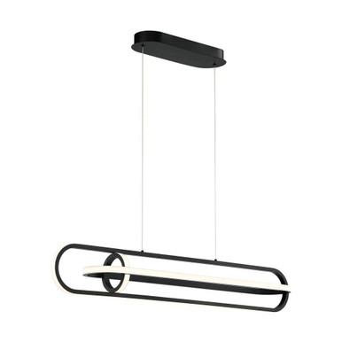 Demark 1 Light Linear Chandelier with Overlapping LED Rings by Eurofase - 37039