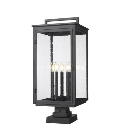 Hartwell 5 Light Outdoor Pier Mount 27.75 Inch and 12 Inch Wide by Z Lite - 5019PHXLS-SQPM-BK