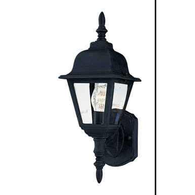 Cast 1 Light Outdoor Wall Lantern with Up Backplate by Maxim - 3005CLBK