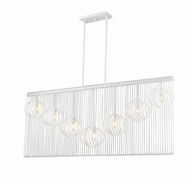 Contour 7 Light Glam Linear Island Chandelier by Z-Lite - 801-7L-WH