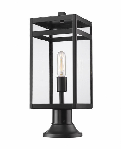 Nuri 1 Light Outdoor Pier Mount In Outdoor Style 19.75 x 7.5 Inch by Z-Lite - 596PHMR-553PM-BK
