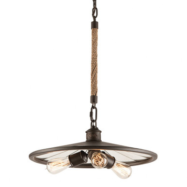 Brooklyn 3 Light Large Pendant by Troy - F3145-HBZ