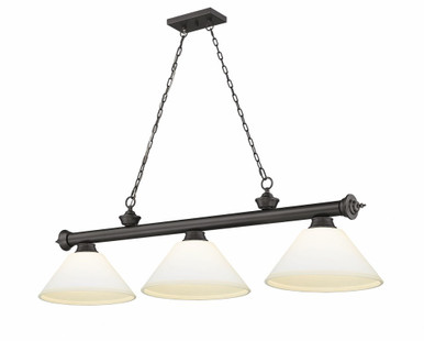 Cordon 3 Light Billiard 15 x 14 Inch by Z-Lite 2306-3BRZ-AMO14 - 2306-3BRZ-AMO14