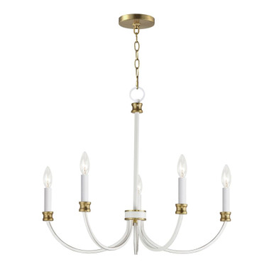 Charlton 5 Light Medium Candle Style Chandelier by Maxim - 11375WWTGL