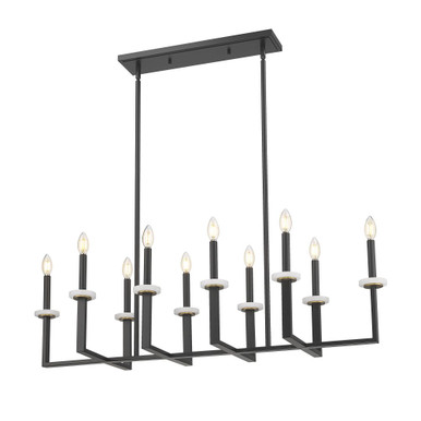 Gaultier 10 Light Linear Chandelier 12 Inch and 44.75 Inch Length by Z Lite - 6100-10L