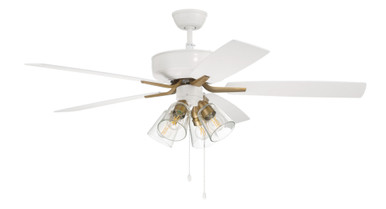 Pro Plus 5 Blade Ceiling Fan with Light 52 Inch Blade Span by Craftmade - P104