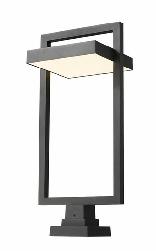 Luttrel 27W 1 LED Medium Outdoor Pier Mount 31.5 Inch Tall by Z-Lite - 566PHXLS-SQPM-BK-LED