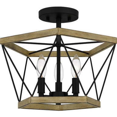 Wintergreen 3 Light 15 Inch Wide Semi Flush Mount by Quoizel - QSF5595
