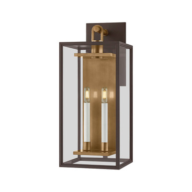 Arnold 2 Light Outdoor Wall Sconce 24.25 Inch Tall and 10 Inch Wide by Troy - B6524-PBR/TBZ