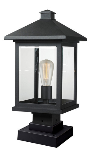 Portland 1 Light Outdoor Square Pier Mount Lantern 9.5 x 19.5 In by Z-Lite - 531-P19