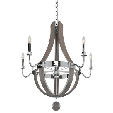 Sharlow 5 Light Large Chandelier by Kalco - 300482CH