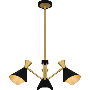 Arden 3 Light Chandelier 9 Inch Tall and 26 Inch Wide by Quoizel - ADN5026MBK