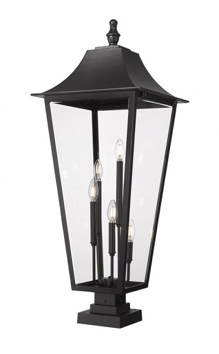 Gannon 5 Light Outdoor Pier Mount 41.25 x 16 Inches by Z-Lite - 5008PHXXLS-SQPM-BK