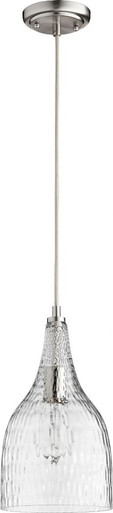 1 Light Transitional Small Pendant 13.5 Inch Tall by Quorum - 8042