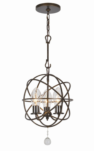 Solaris 3 Light Outdoor Chandelier by Crystorama - sol-9325-eb