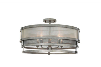 Delano 5 Light 24 Inch Wide Semi Flush Mount by Kalco - 503640BJT