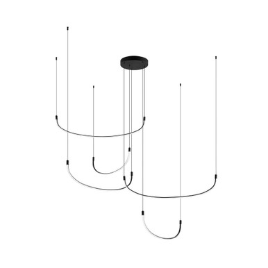 Talis 80W LED Multi Pendant 9.25 Inches Tall and 70.5 Inches Wide by Kuzco - MP89570-BK-UNV