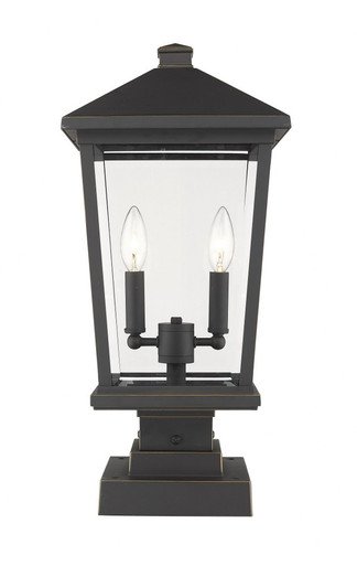 Beacon 2 Light Outdoor Post Mount Lantern 12 x 22 Inches by Z-Lite - 568PHBS-SQPM-ORB