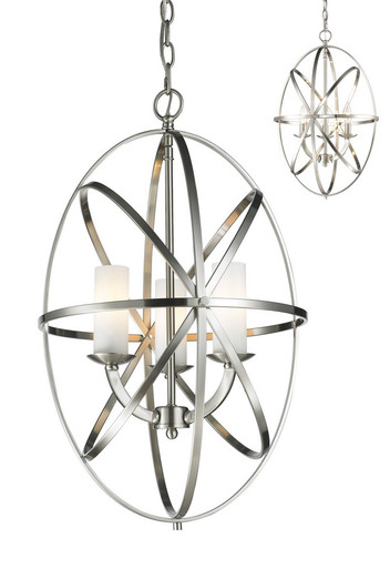 Aranya 3 Light Pendant 16 In Wide by 25 In High by Z-Lite - 6027-3S-BN