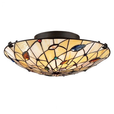 Graham 2 Light 16.5 Inch Wide Semi Flush Mount by Quoizel - TF1409SVB