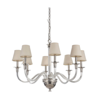 Deran 8 Light Chandelier 25 Inch Tall and 34 Inch Wide by Craftmade - 48028-PLN