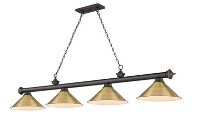 Cordon 4 Light Billiard 14 x 14 Inch by Z-Lite 2306-4BRZ-RB15 - 2306-4BRZ-RB15