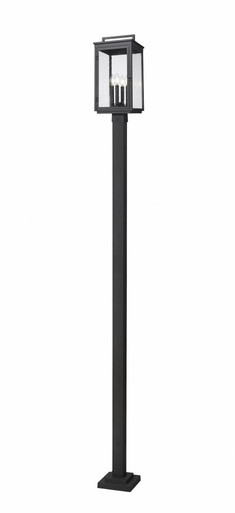 Hartwell 4 Light Outdoor Post Mount 115.25 Inch and 10 Inch Wide by Z Lite - 5019PHBS-536P-BK