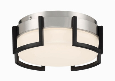 Bezel Set 15W 1 LED Steel 10 Inch Wide Flush Mount by George Kovacs - P953-1-691-L