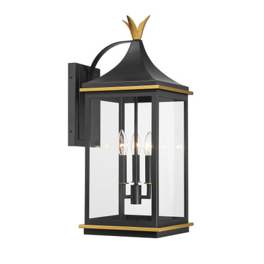 Simpson 3 Light Outdoor Wall Mount 25 Inch X 10 Inch Wide by Crystorama - SIM-803-MK-TG