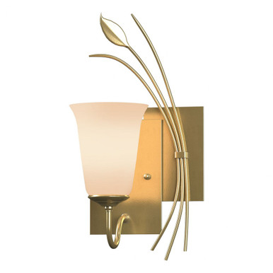 Leaf 1 Light White Opal Glass Wall Sconce by Hubbardton Forge - 205122RHF