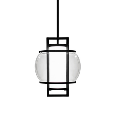 Lucid 12W 1 LED Light Outdoor Wall Lantern 14.8 Inch Tall by Modern Forms - PD-W74615-BK