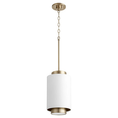 1 Light Small Cylinder Pendant 14 Inch Tall by Quorum - 8008