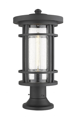 Jordan 1 Light Outdoor Pier Mount Lantern 10 x 19.75 Inches by Z-Lite - 570PHB-553PM-BK