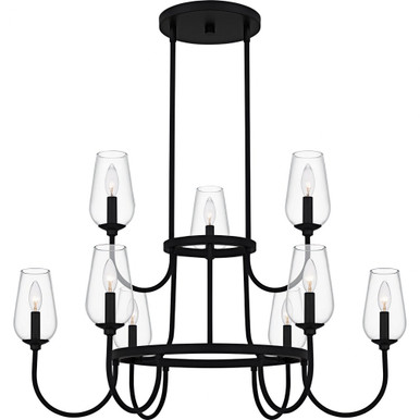 Viscount 9 Light Chandelier 23.75 Inch Tall and 36 Inch Wide by Quoizel - VSC5036MBK