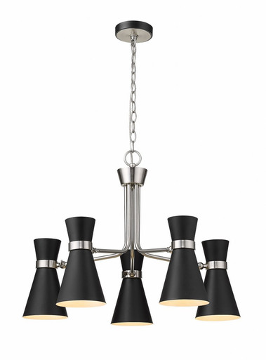 Soriano 5 Light Chandelier 27 Inch Wide by 20 Inch High by Z-Lite - 728-5MB-BN