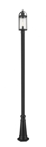 Roundhouse 1 Light Outdoor Post Mount Lantern 12.5 x 114.25 In by Z-Lite - 569PHM-519P-BK