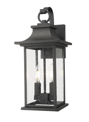 Tiberius 2 Light Outdoor Wall Mount 18 Inch Tall X 7.75 Inch Wide By Z-Lite - 5017M-BK