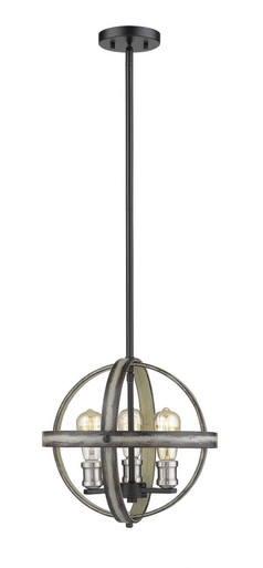 Kirkland 3 Light Medium Pendant 13.75 Inch Tall by Z-Lite - 472B14