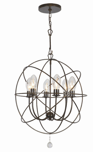 Solaris 6 Light Outdoor Chandelier by Crystorama - sol-9326-eb