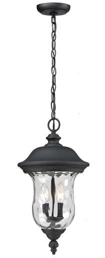 Armstrong 2 Light Small Outdoor Pendant 18.82 Inch Wide by Z-Lite - 533CHM-BK