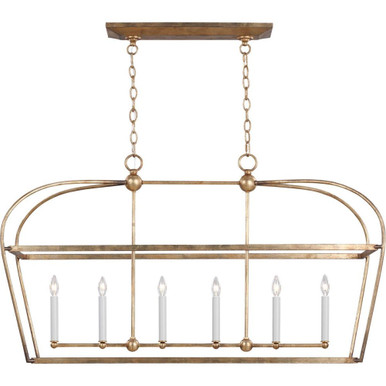 Stonington 6 Light Small Linear Chandelier by Visual Comfort Studio - CC1216