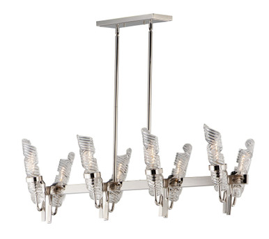 Milano 8 Light Small Linear Chandelier by Maxim - 39558CLPN