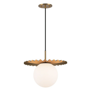 Plume 1 Light Medium Pendant 13.88 Inch Wide by Alora - PD501214