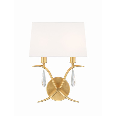 Rollins 2 Light Candle Style Wall Sconce by Crystorama - ROL-18802-GA