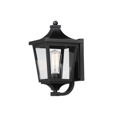 Sutton Place VX 1 Light Outdoor Wall Lantern 14.5 Inch Tall by Maxim - 40232CLBK