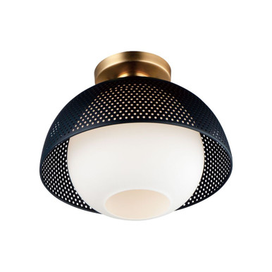 Perf 1 Light 14.25 Inch Wide Flush Mount by Maxim - 10083WTBKSBR