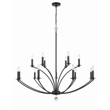 Mila 15 Light Oversized Chandelier by Crystorama - MIL-8015-BK