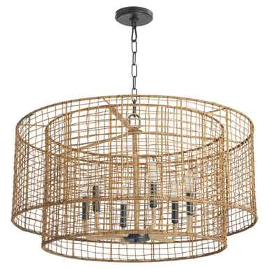 Abaca 6 Light Large Pendant by Quorum - 8023-6-59