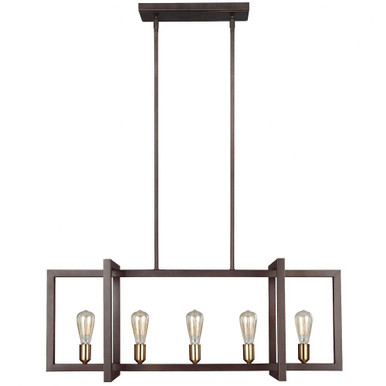 Finnegan 5 Light Linear Island Pendant by Visual Comfort Studio - F3147/5NWB