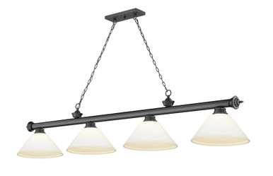 Cordon 4 Light Billiard 15 x 14 Inch by Z-Lite 2306-4BP-AMO14 - 2306-4BP-AMO14